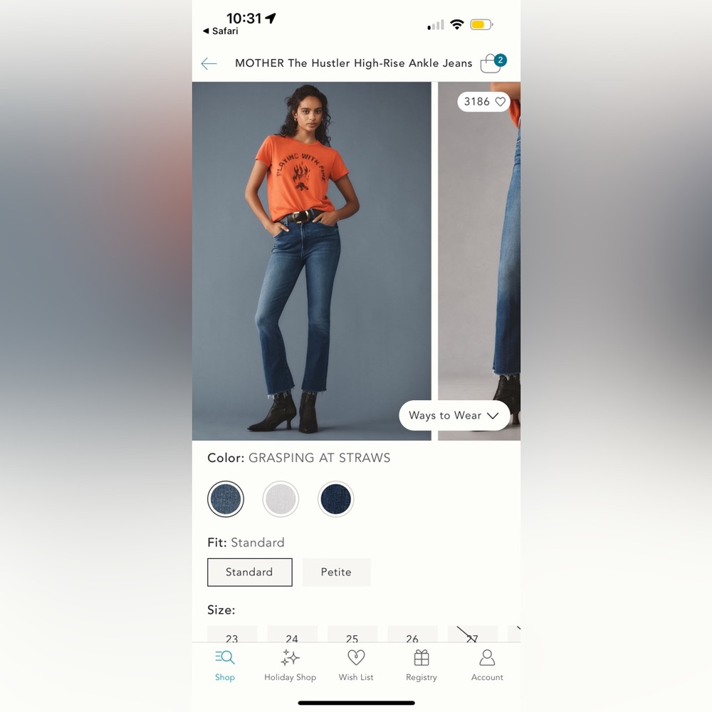 MOTHER The Hustler High Rise Ankle Jeans